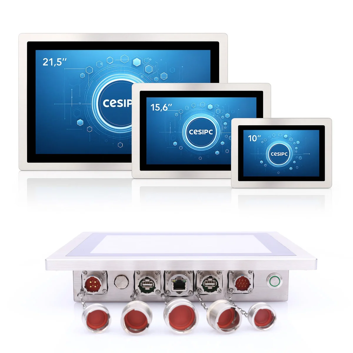 WPC-G 316 stainless-steel full-body IP69K panel PC hero image — CleanOps G Series