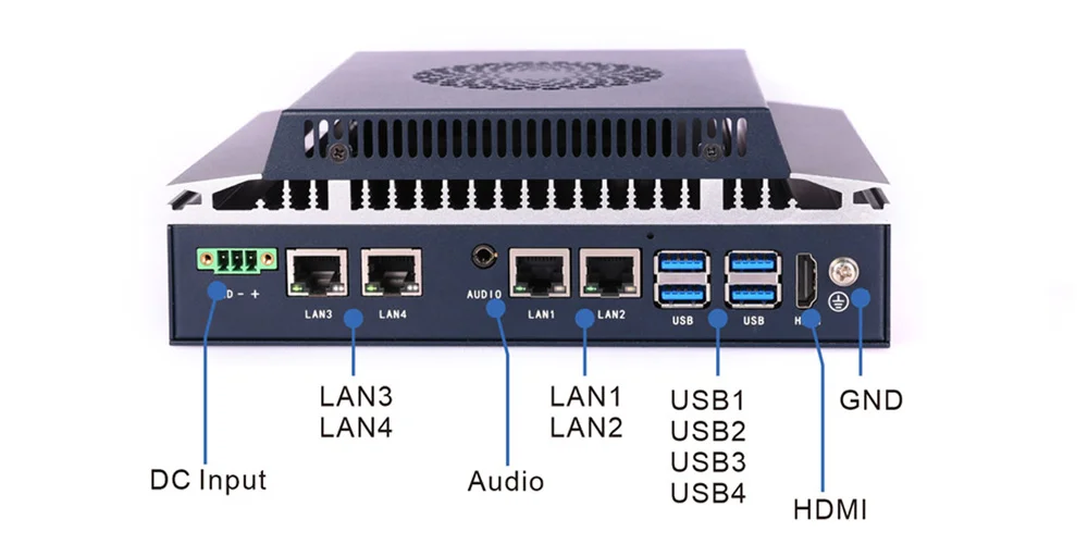 EPC-102B embedded industrial computer - front panel I/O layout