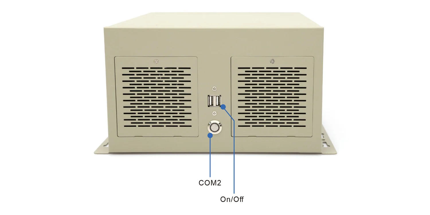 IPC-W10-HGSeries rackmount industrial server - front panel I/O layout