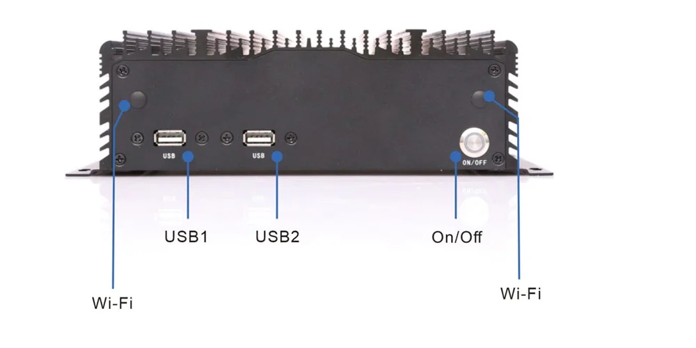 UPC-108H universal box industrial PC - rear panel I/O layout