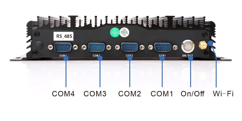 UPC-206F universal box industrial PC - rear panel I/O layout