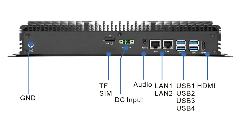 UPC-309C universal box industrial PC - rear panel I/O layout